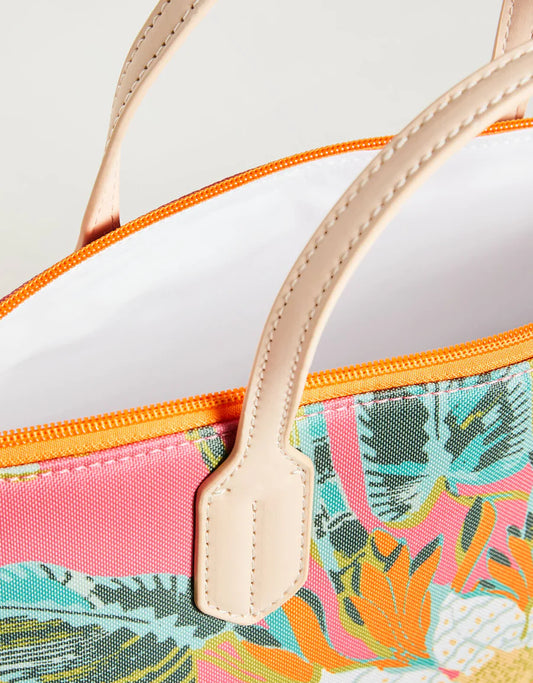 Out to Lunch Bag Queenie Tropical Floral Pink