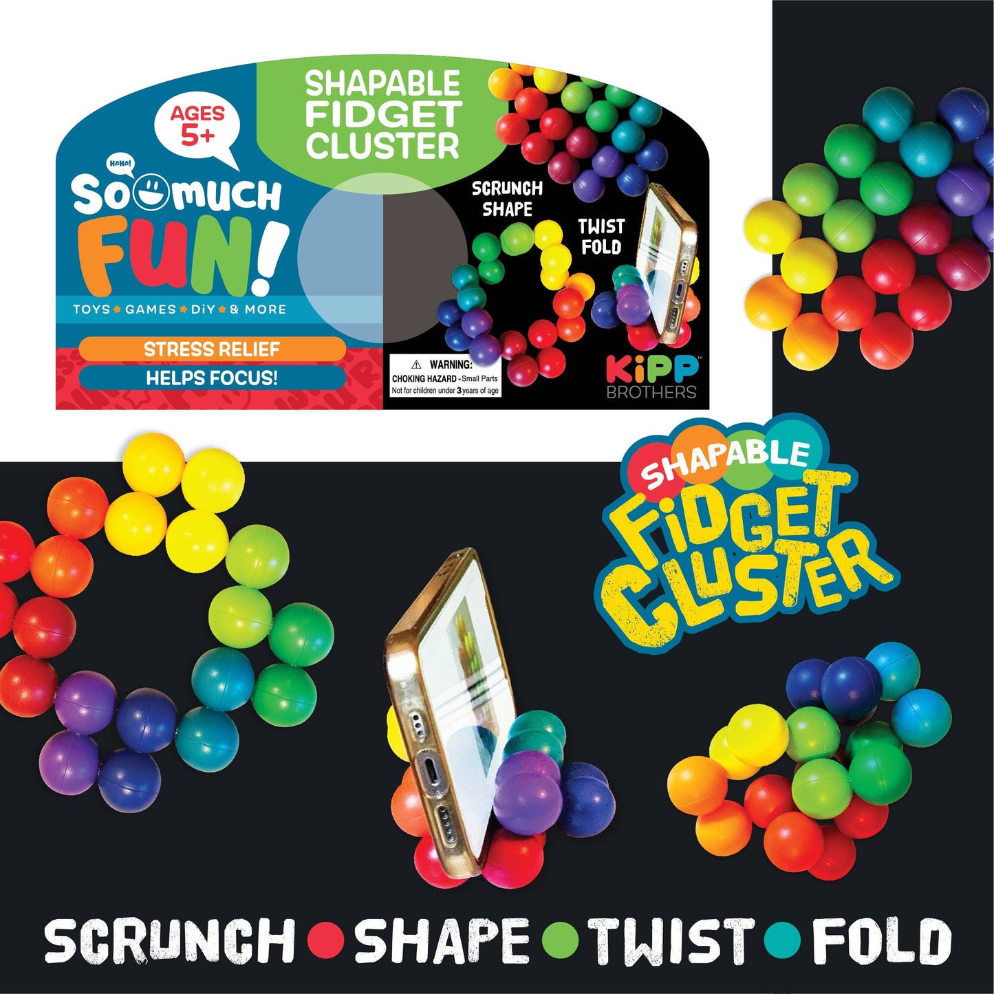 So Much Fun! Fidget Cluster Shape Toy - 12/Display
