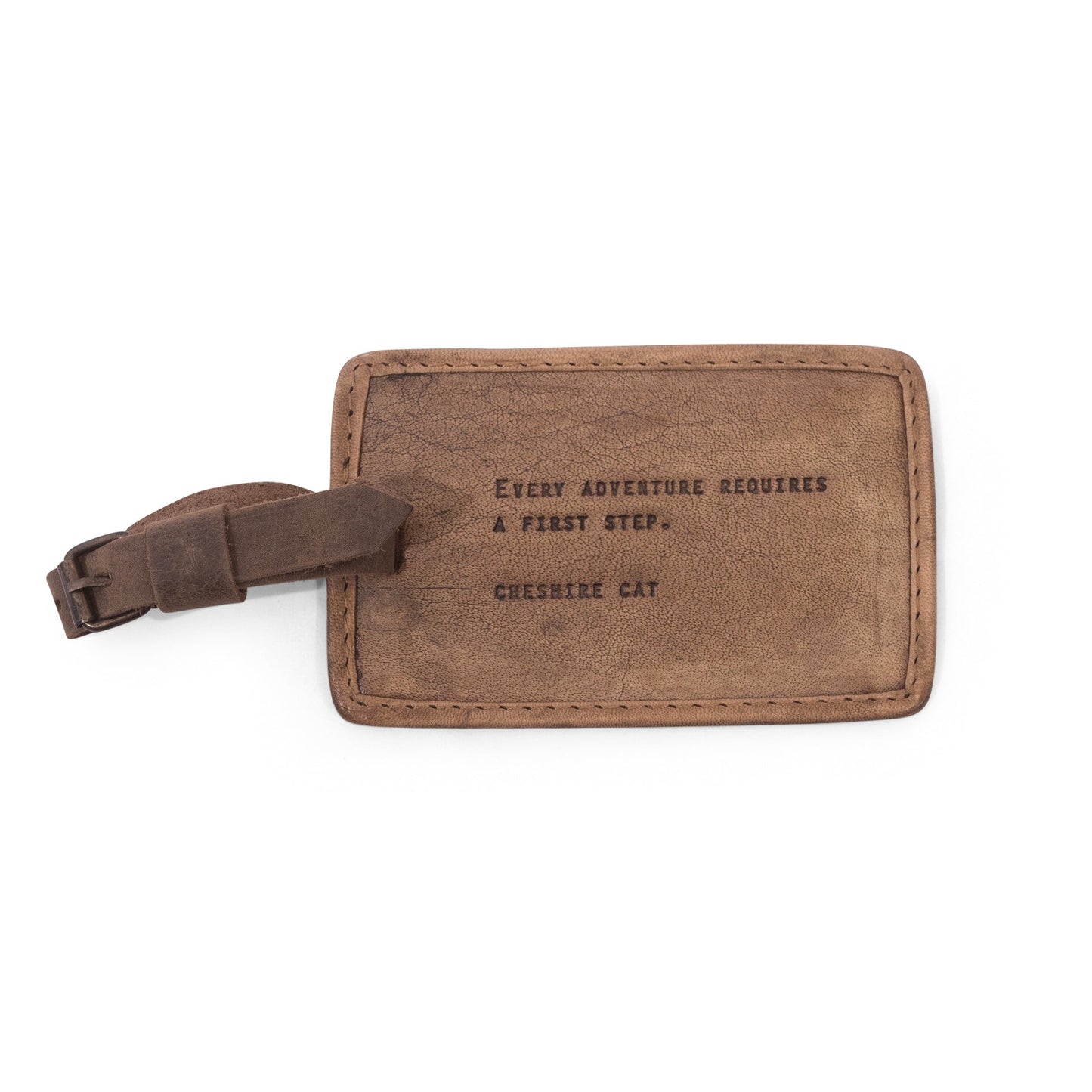 Cheshire Cat Leather Luggage Tag 5”x3"