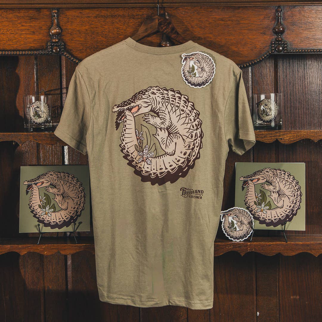 Ouroboros Croc Double Rocks Glass