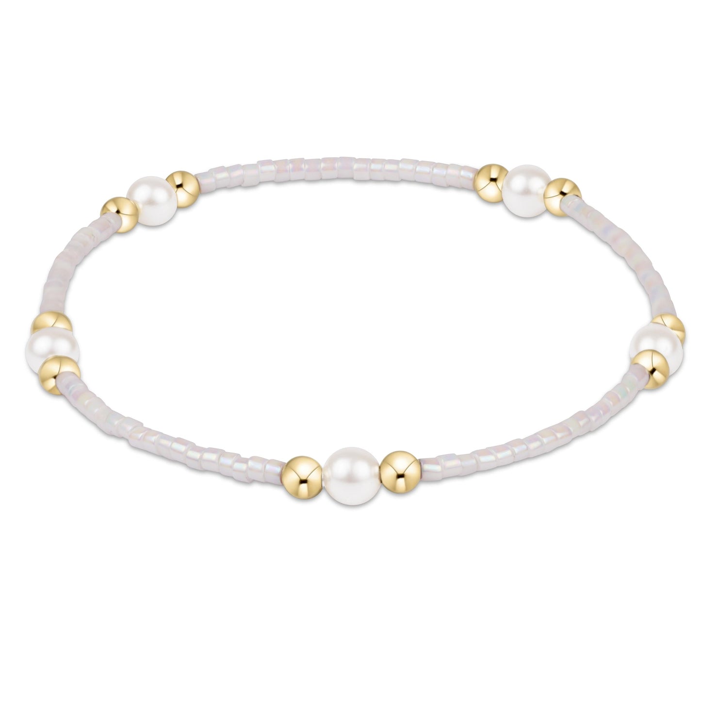 eNewton Hope Purpose Pearl Bracelet in Silky White
