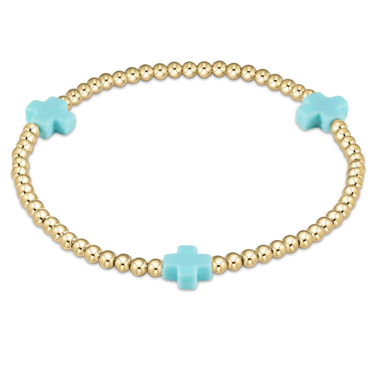 enewton Signature Cross 3mm Gold-Filled Beaded Bracelet 6.25-Inch