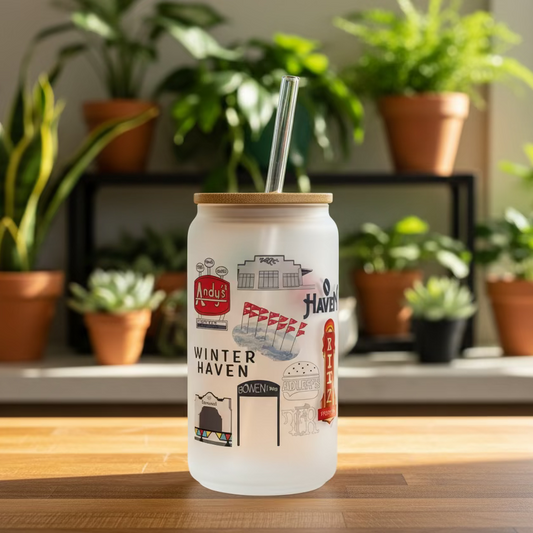 16oz Frosted Can Cup - Small Town Designs