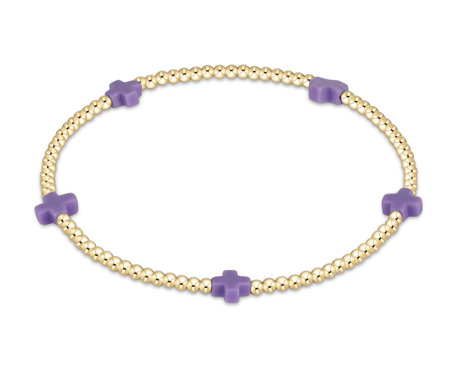 enewton Signature Cross Small 2mm Gold Bead Bracelet