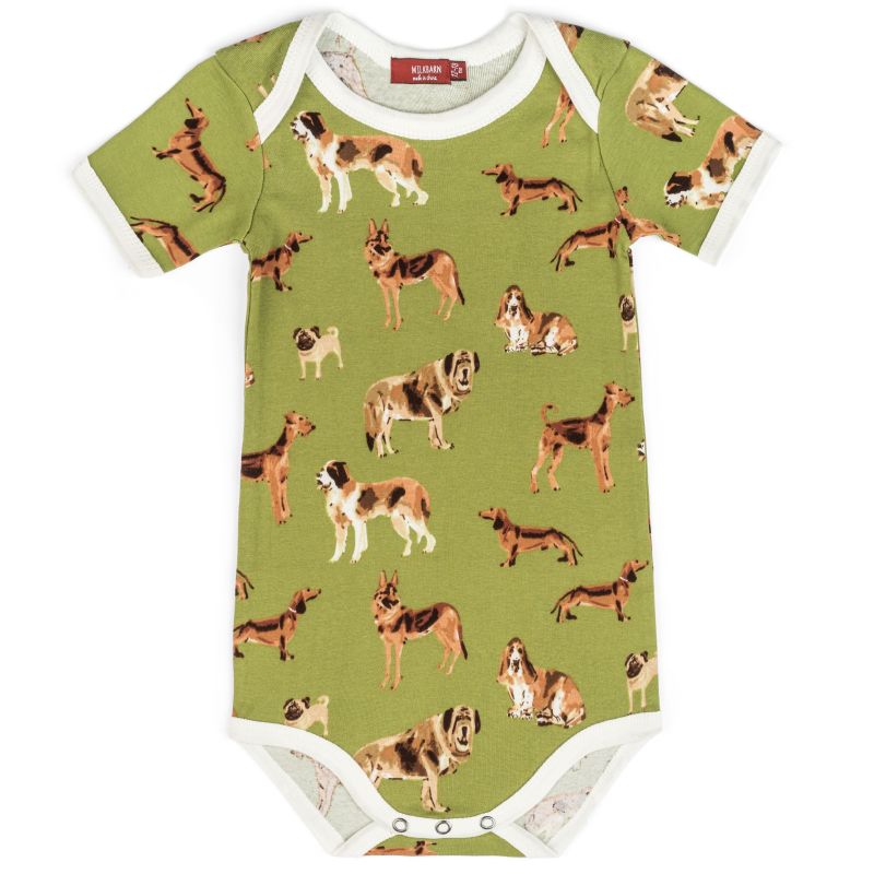 Org One Piece Green Dog 6-12M
