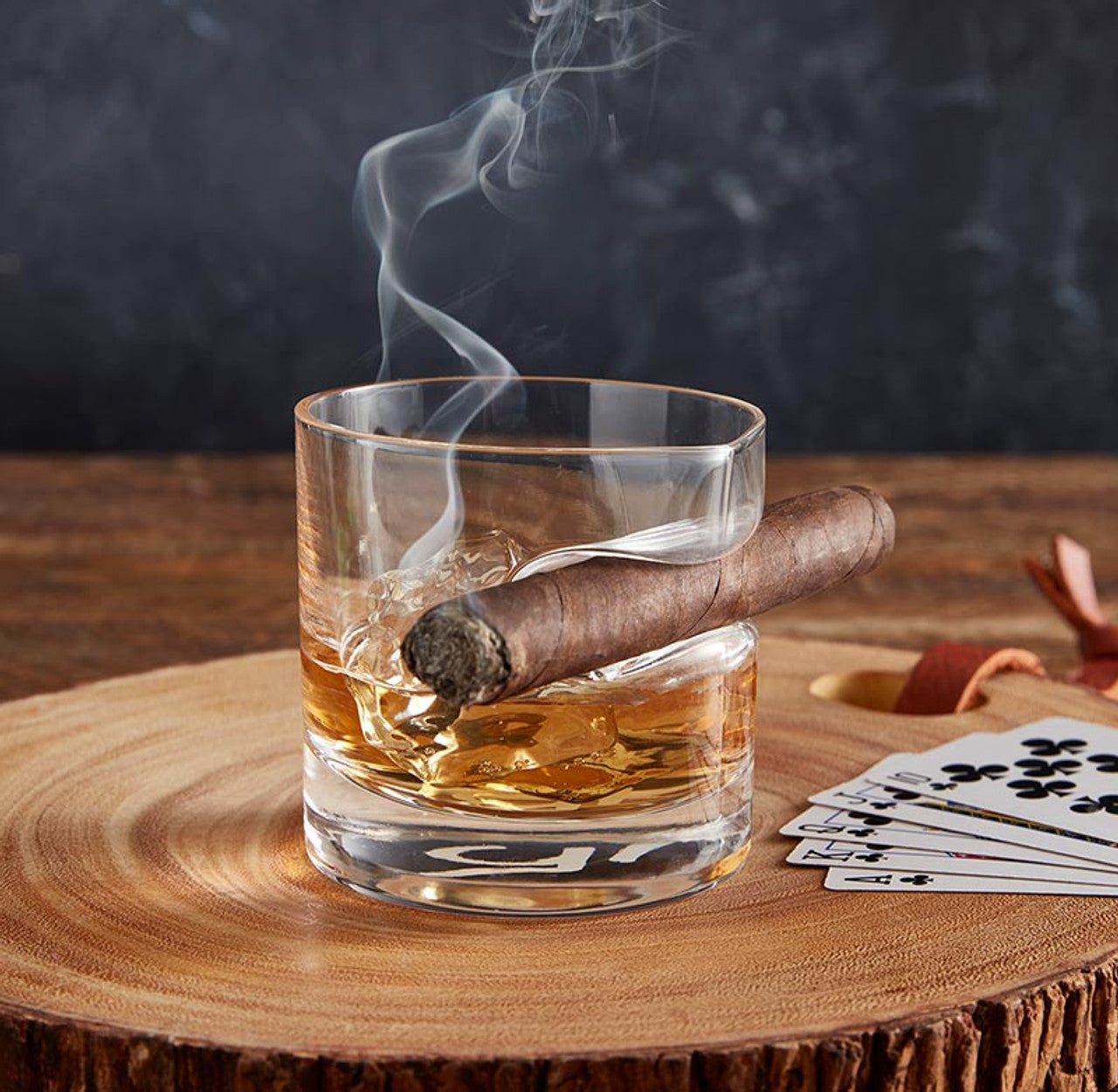 DOF CIGAR HOLDER WHISKEY GLASS