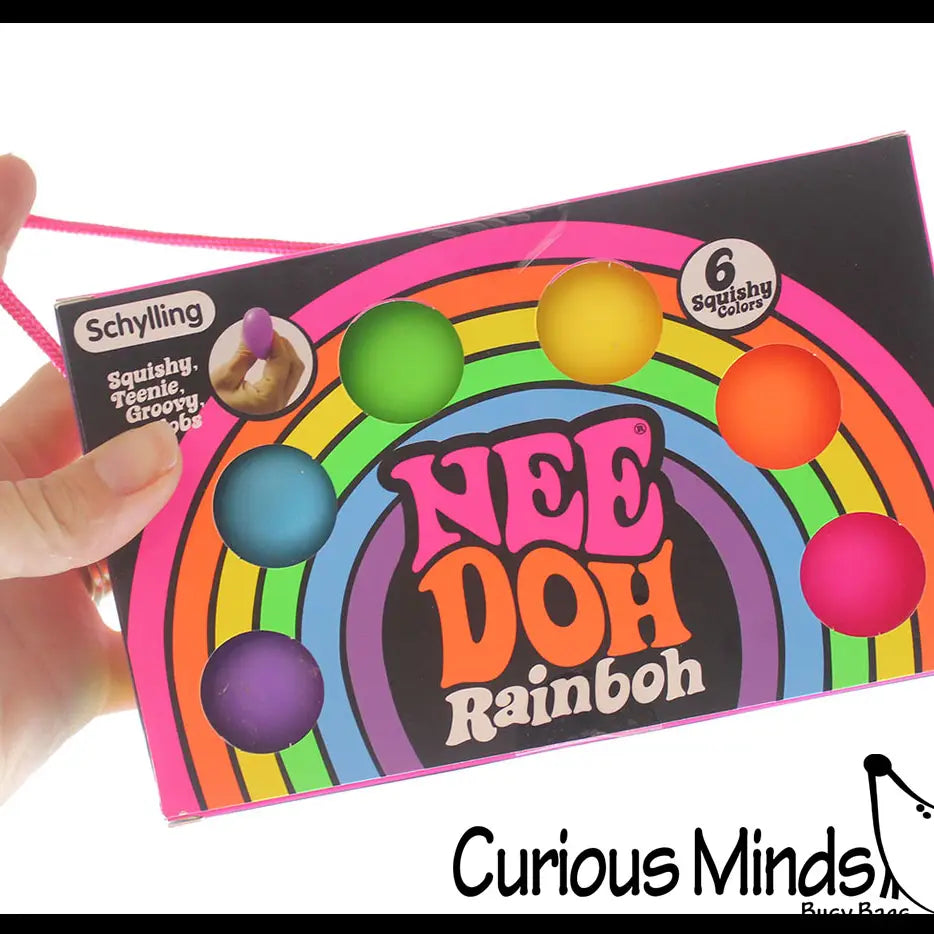 1 Nee-Doh Rainbow Teenie Tiny Nee-Doh 6 Pack Soft Doh Filled