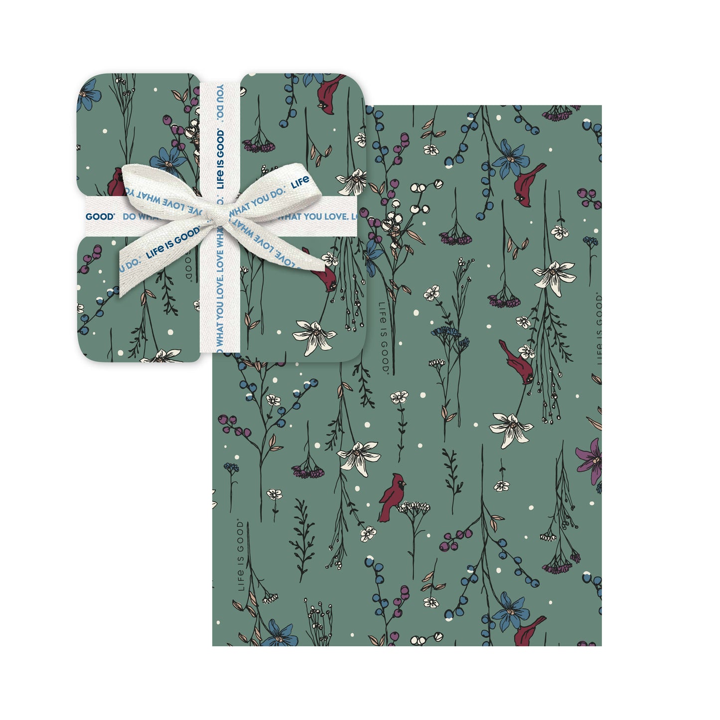 Cardinal Floral Plush Throw Blanket