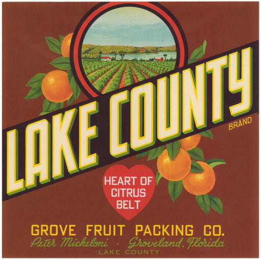 Lake County Citrus Label