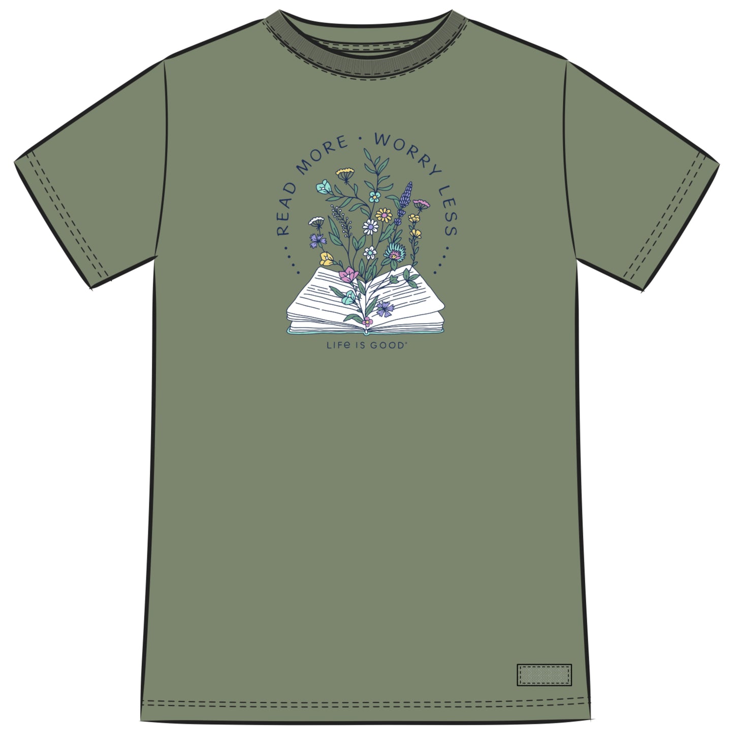 Women's Read More Flower Book Crusher-LITE Tee