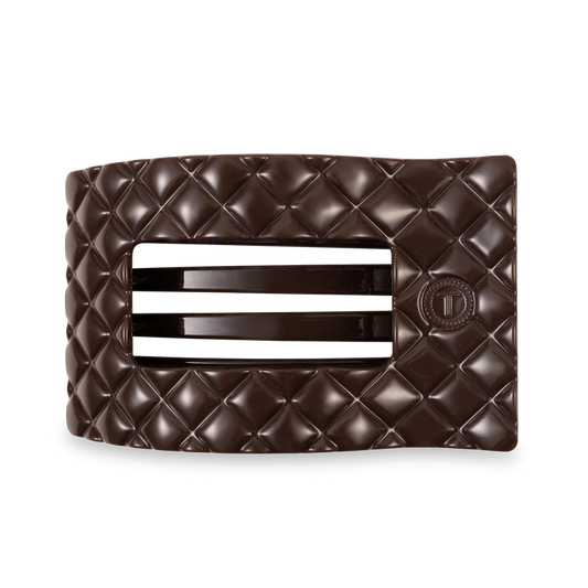 Truly Taupe Quilted Flat Rectangle Hair Clip