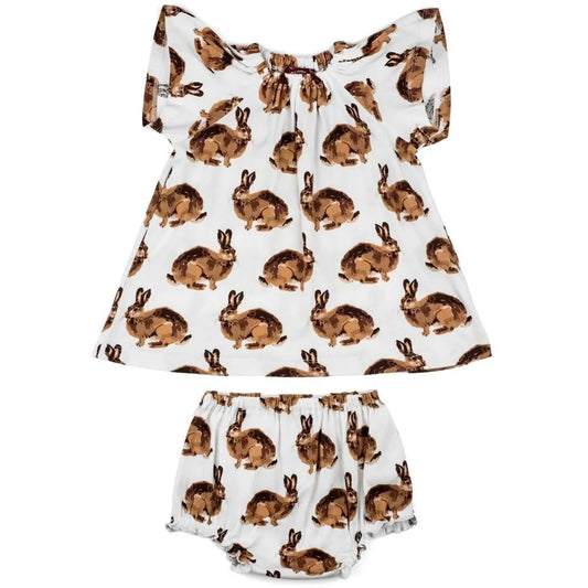 Bunny Organic Cotton Dress & Bloomer Set