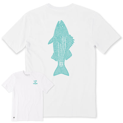 Life is Good Men's Patterned Striped Bass Crusher T-Shirt