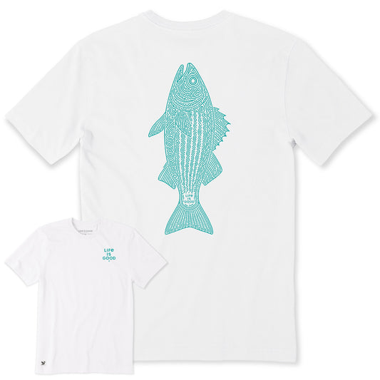 Life is Good Men's Patterned Striped Bass Crusher T-Shirt