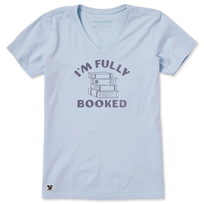 Life is Good I'm Fully Booked Women's Crusher Vee T-Shirt