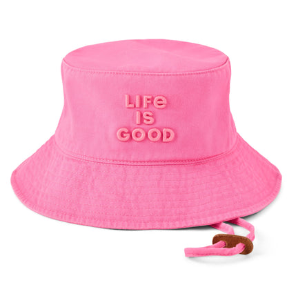Life is Good Stacked Bucket Hat Cotton Unisex Adjustable