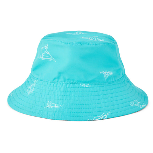 Life is Good Pool Party Pups Reversible Bucket Hat Turquoise