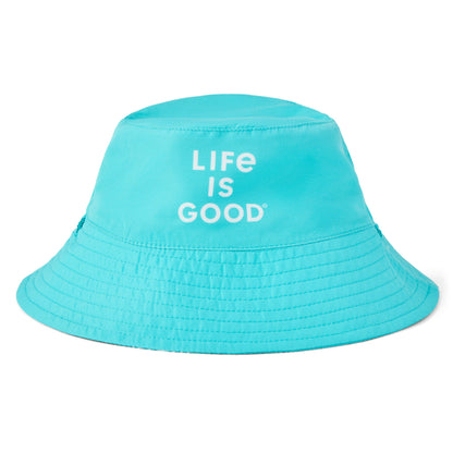 Life is Good Pool Party Pups Reversible Bucket Hat Turquoise