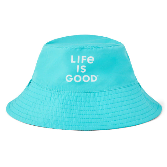 Life is Good Pool Party Pups Reversible Bucket Hat Turquoise