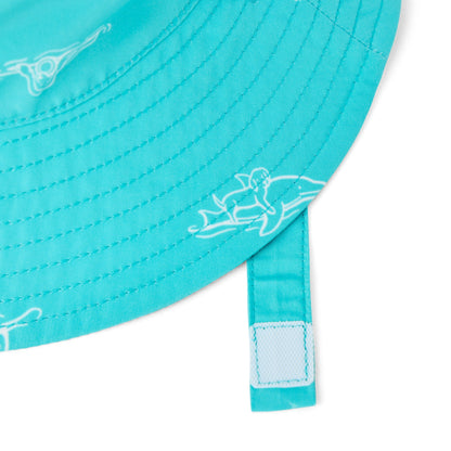 Life is Good Pool Party Pups Reversible Bucket Hat Turquoise