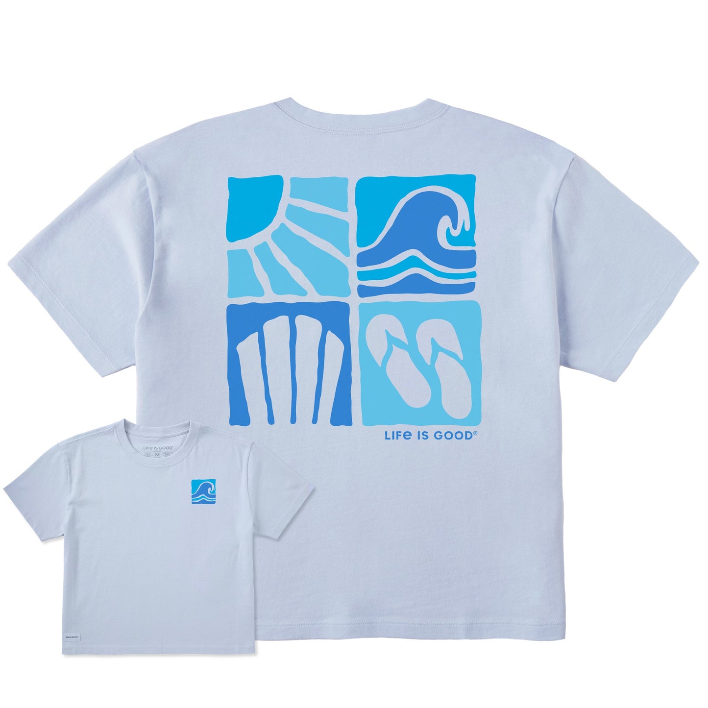 Life is Good Women's Summer Days Boxy Crusher Tee Glacier Blue