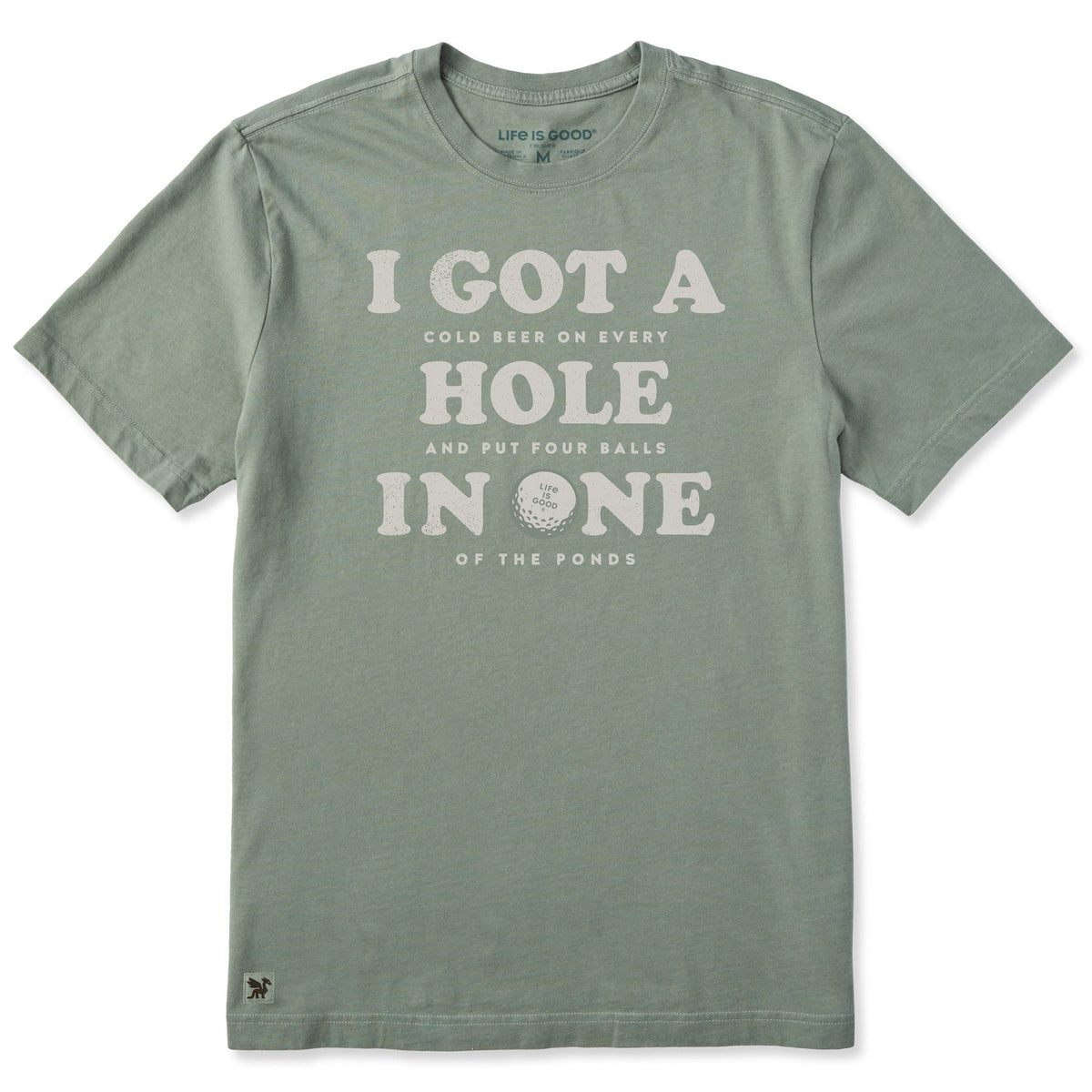 Life is Good Men's Hole in One Crusher Tee Moss Green