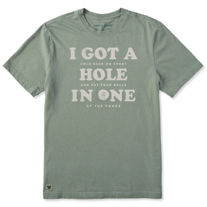 Life is Good Men's Hole in One Crusher Tee Moss Green