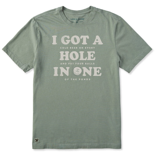 Life is Good Men's Hole in One Crusher Tee Moss Green