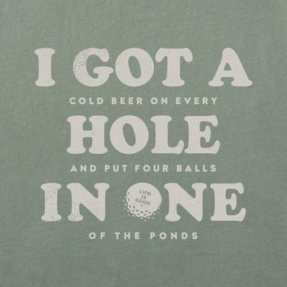 Life is Good Men's Hole in One Crusher Tee Moss Green