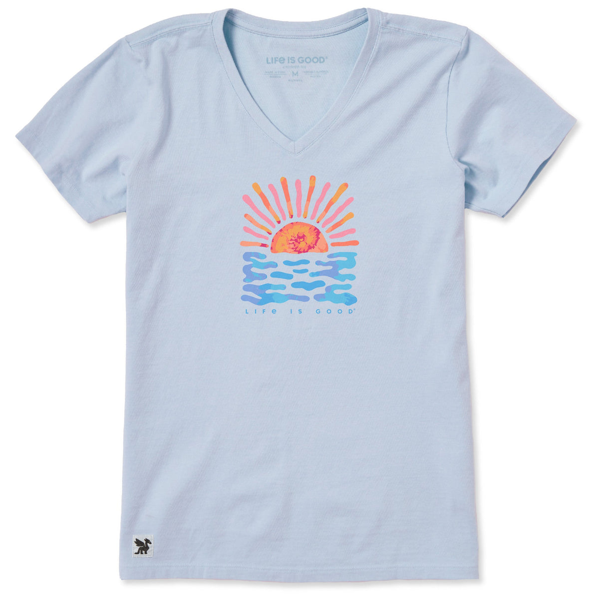 Life is Good Women's Sun Water Tie Dye Crusher Vee T-Shirt
