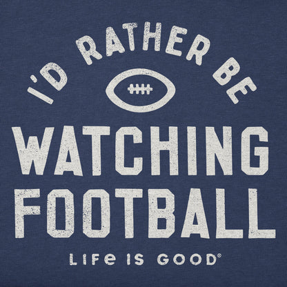 Life is Good Men's I'd Rather Be Watching Football Crusher Tee Darkest Blue
