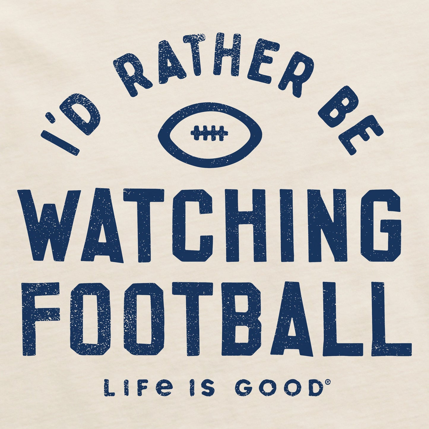 Life is Good Women's I'd Rather Be Watching Football Boxy Crusher Tee Putty White