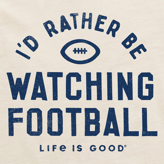Life is Good Women's I'd Rather Be Watching Football Boxy Crusher Tee Putty White