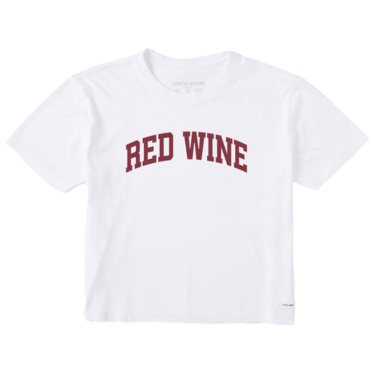 Life is Good Women's Red Wine Arch Boxy Crusher Tee