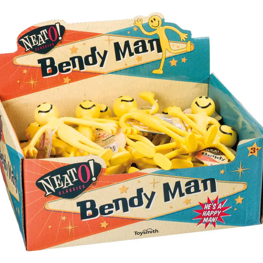 Neato! Smiley Bendy Man 5", Desktop or Dashboard Toy-Retro