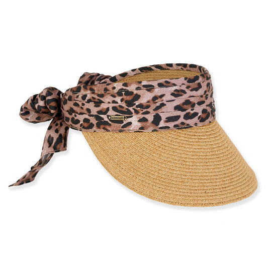 Sun 'N' Sand - Natural, Paperbraid Visor, Brim 4"