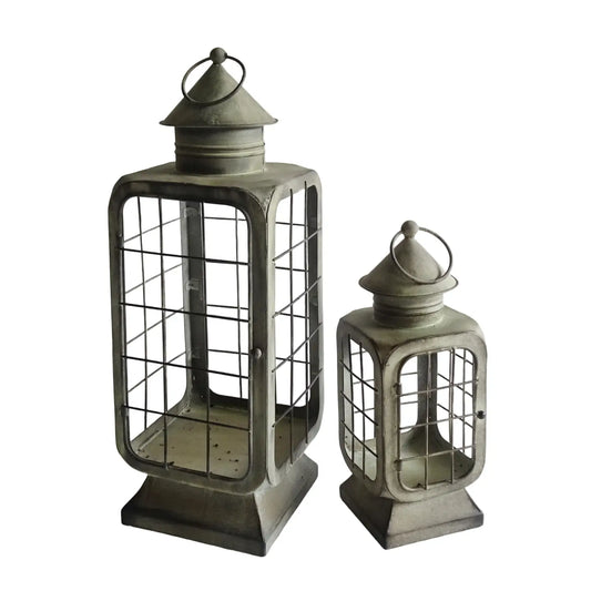 Vip Metal 17.75 in. Gray Metal Cage Lanterns