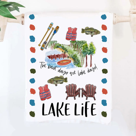 Lake Life Tea Towel