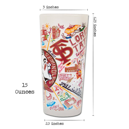Florida State University Collegiate Drinking Glass