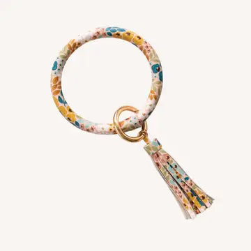 Honeysuckle Floral Circle Wristlet Keyring