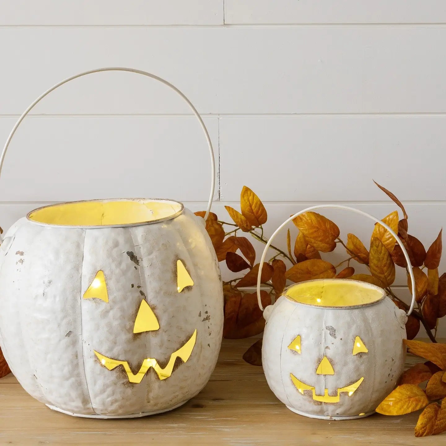 White Metal Jack O' Lanterns