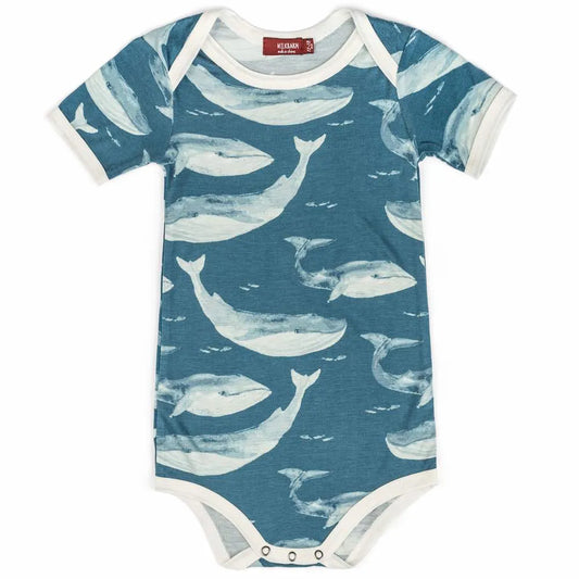 Blue Whale Bamboo Short Sleeve One Piece