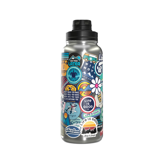 STICKER COLLAGE 32OZ STAINLESS STEEL WATER BOTTLE