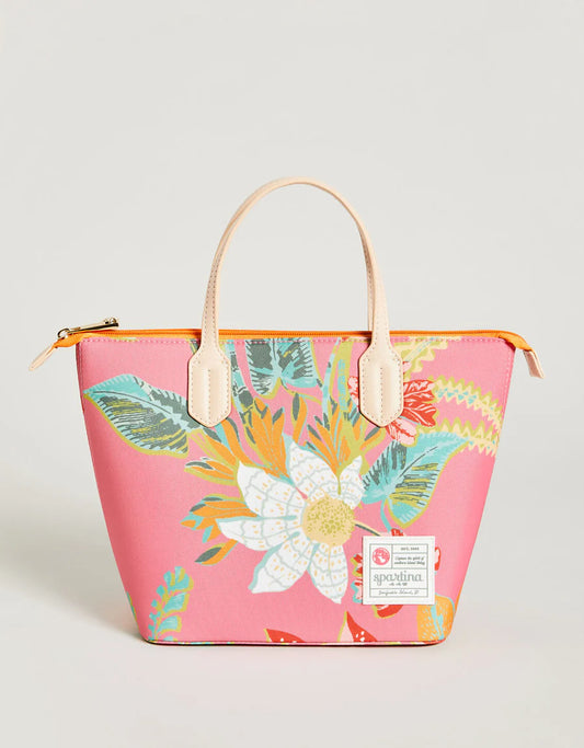 Out to Lunch Bag Queenie Tropical Floral Pink