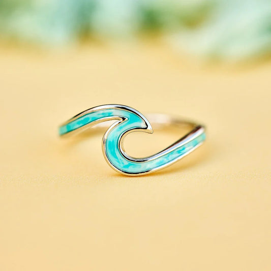 Pura Vida - Light Blue Tie Dye Wave Ring