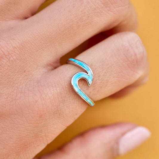 Pura Vida - Light Blue Tie Dye Wave Ring