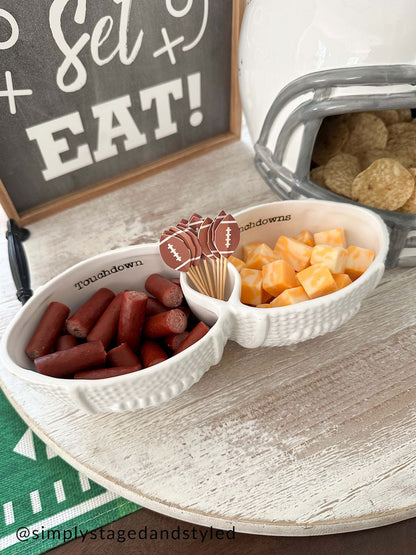 Mud Pie-Football Toothpick Server Set