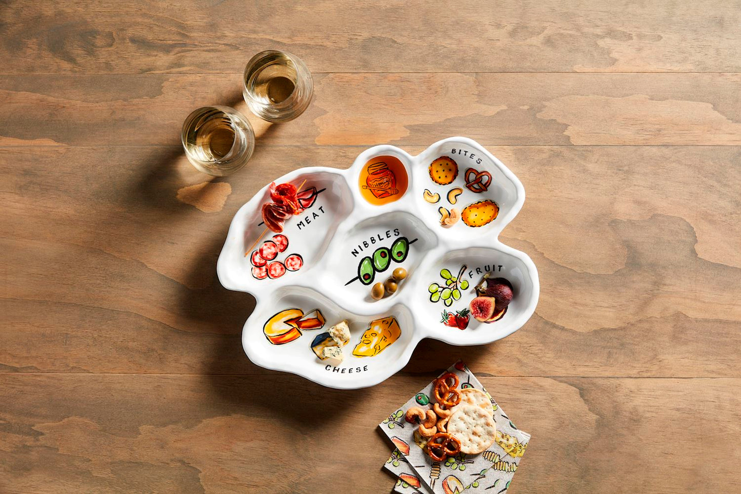 Mud Pie-Sectioned Charcuterie Platter
