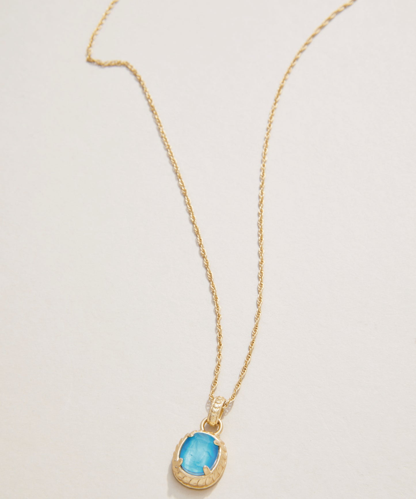 Karina Oval Petite Necklace 17" Blue