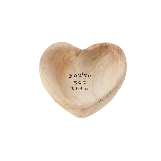 Mud Pie- Wood Heart Trinket
